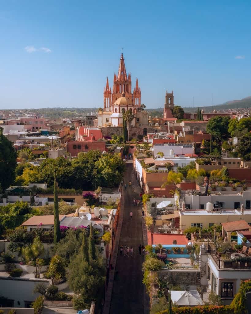 Townscape of San Miguel de Allende in Mexico